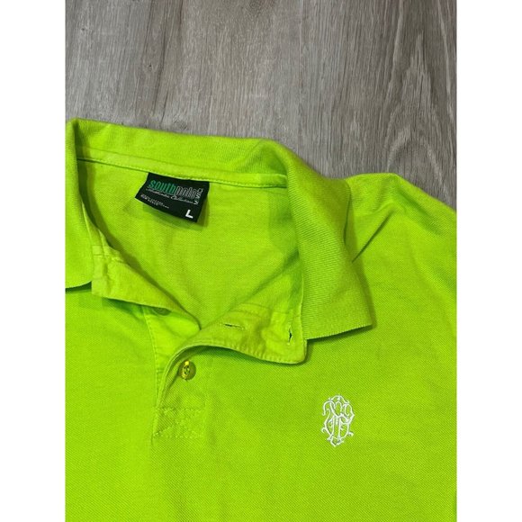 Mens South Pole Authentic Collection Lime Green Short Sleeve Polo Shirt Size L - Picture 2 of 7